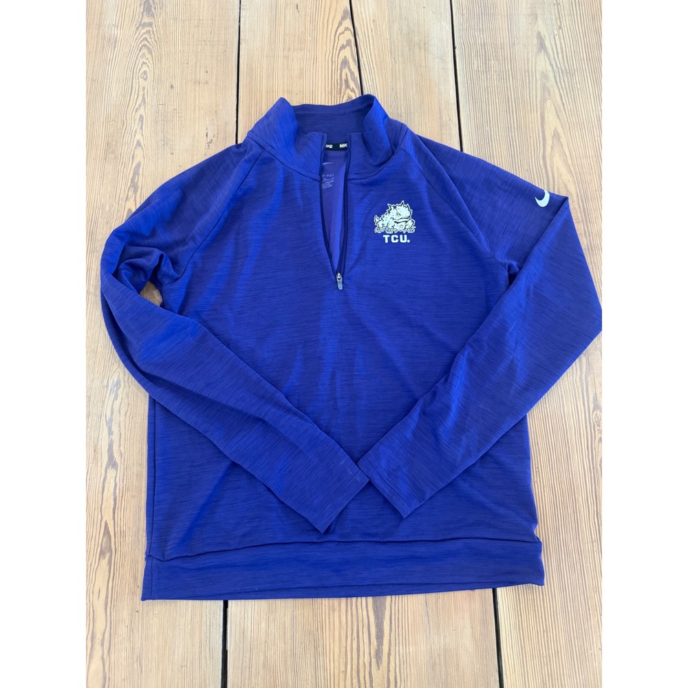 Nike Dri-Fit TCU Horned Frogs Purple 1/4 Zip Pullover Top Women's Small